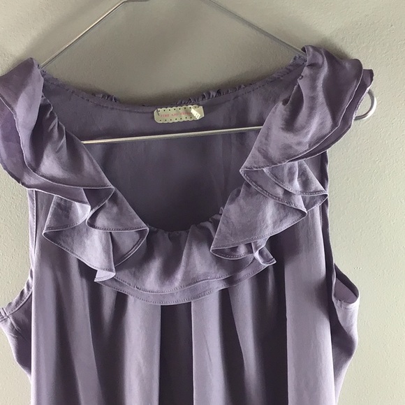 Anthropologie Purple Ruffle Mini Dress - Picture 2 of 8
